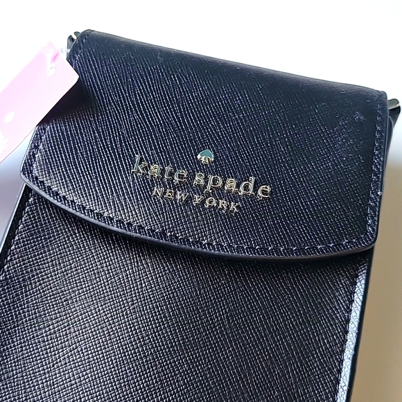 NWT KATE SPADE saffiano leather black crossbody - Picture 4 of 11